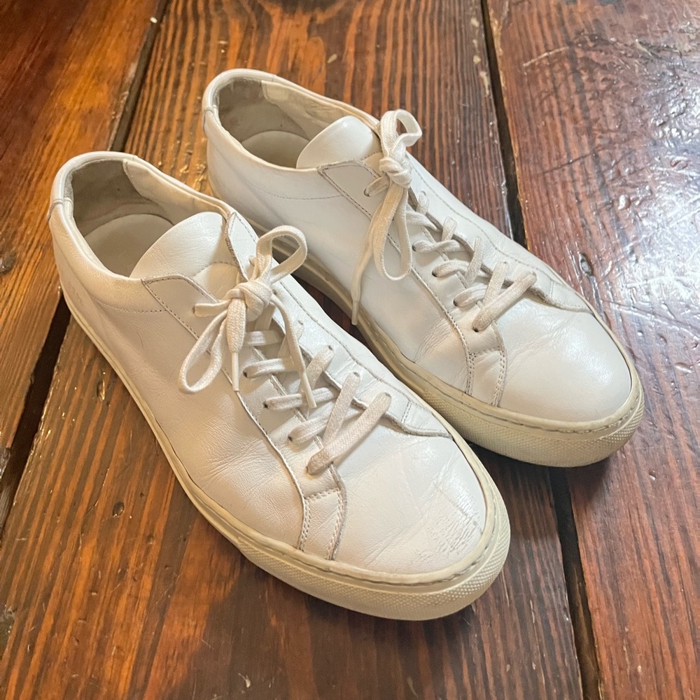 Common Projects White Leather Sneakers Original Achilles Women EU 38 (US 8)